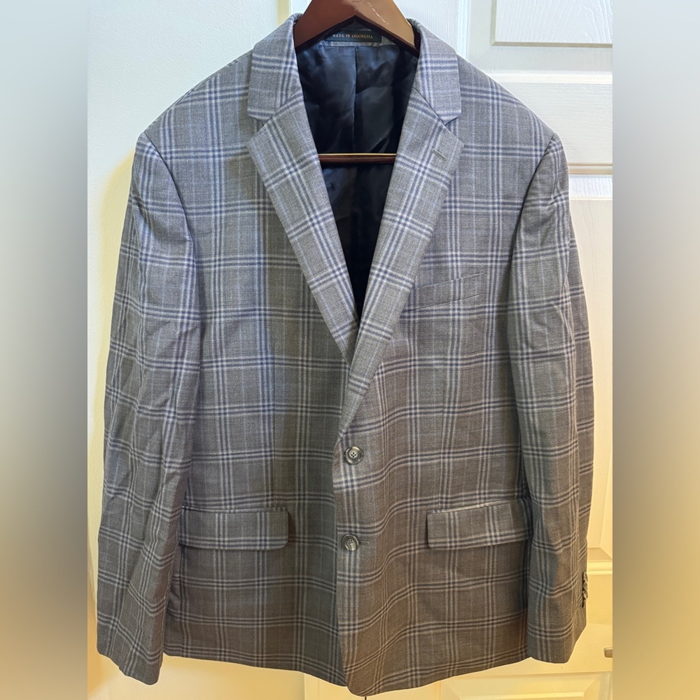 Jos. A. Bank Blue Gray Sport Coat with Notched Lapels 46 R